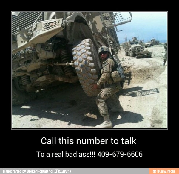 Call this number to talk
To a real bad ass!!! 409-679-6606 - Call this number to talk
To a real bad ass!!! 409-679-6606