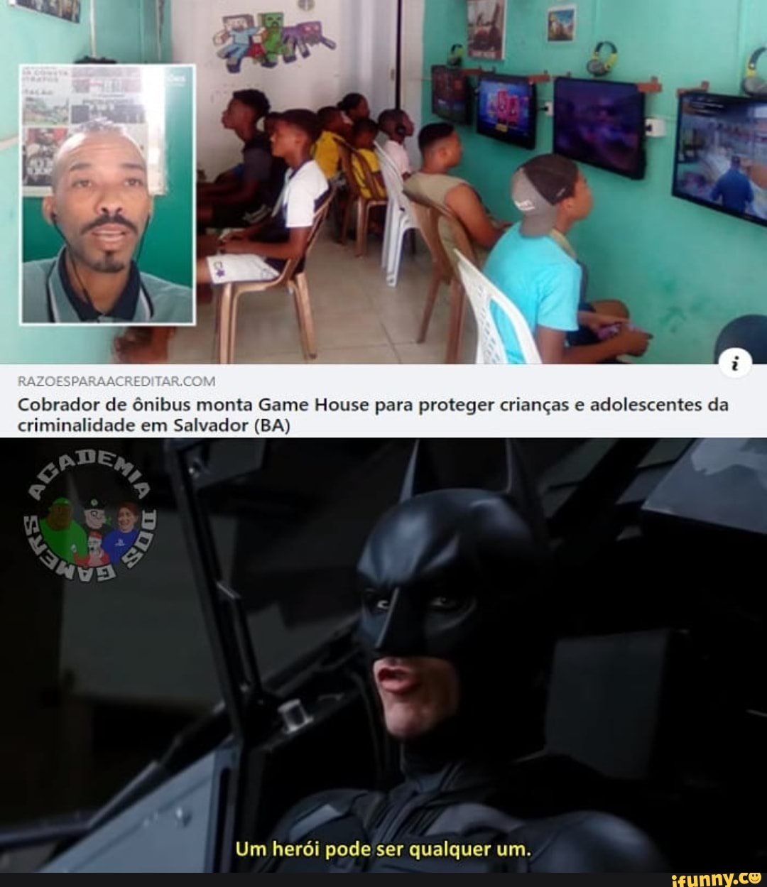 TARCOM
Cobrador de ônibus monta Game House para proteger crianças e adolescentes da criminalidade em Salvador (BA)
Um herói pode ser qualquer um.