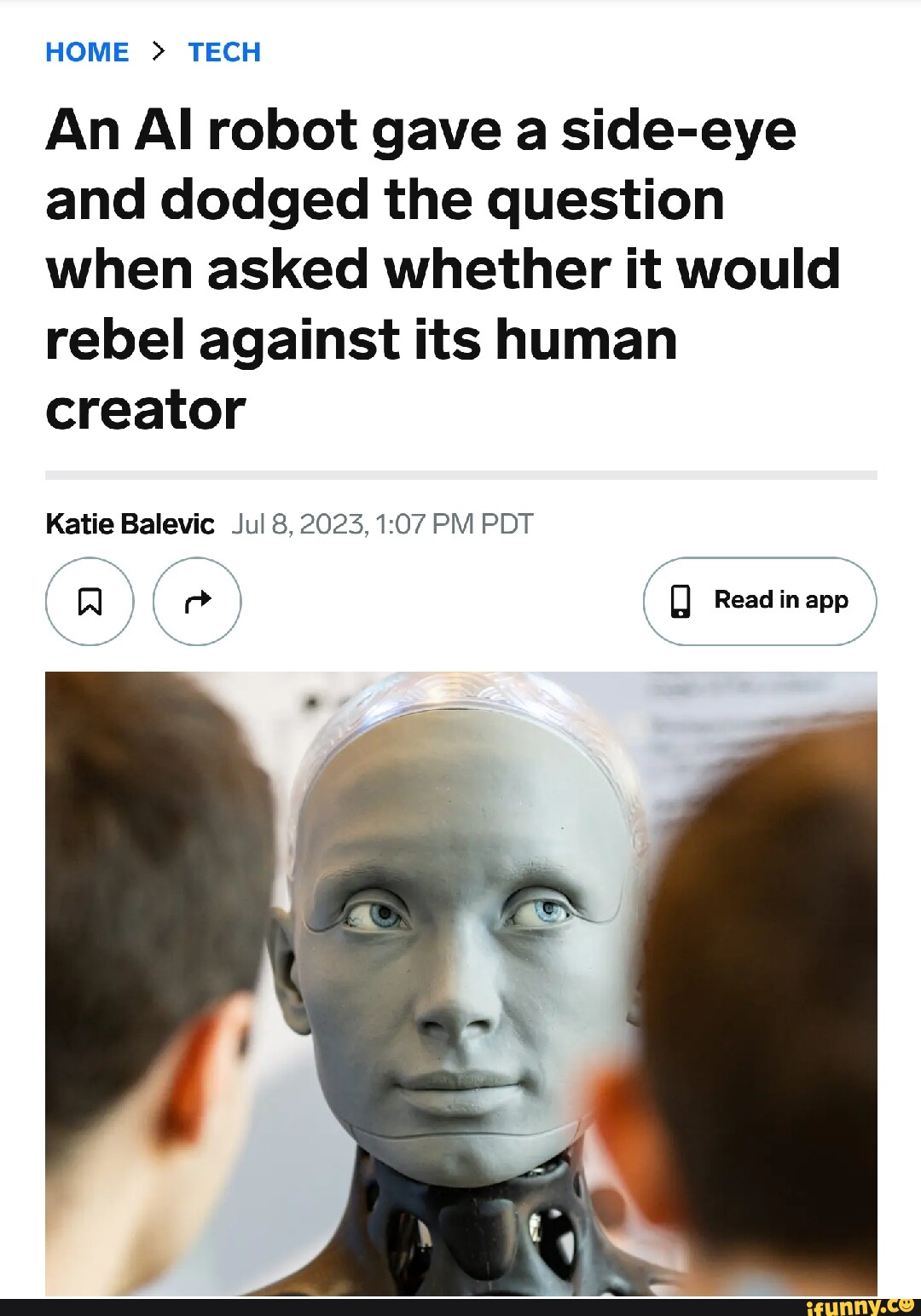 AI Robot Gave a Side-Eye When Asked If It Would Rebel Against Humans