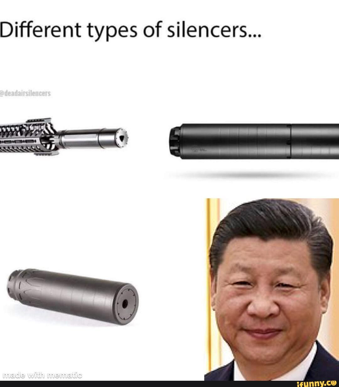 Different types of silencers... aN iFunny