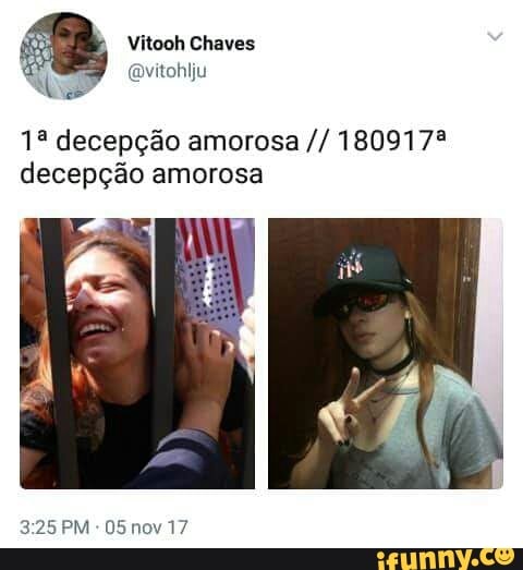 Vitooh Chaves
@vitohlju
is
13 decepção amorosa 1809173
decepção amorosa
3:25 PM
05 nov 17