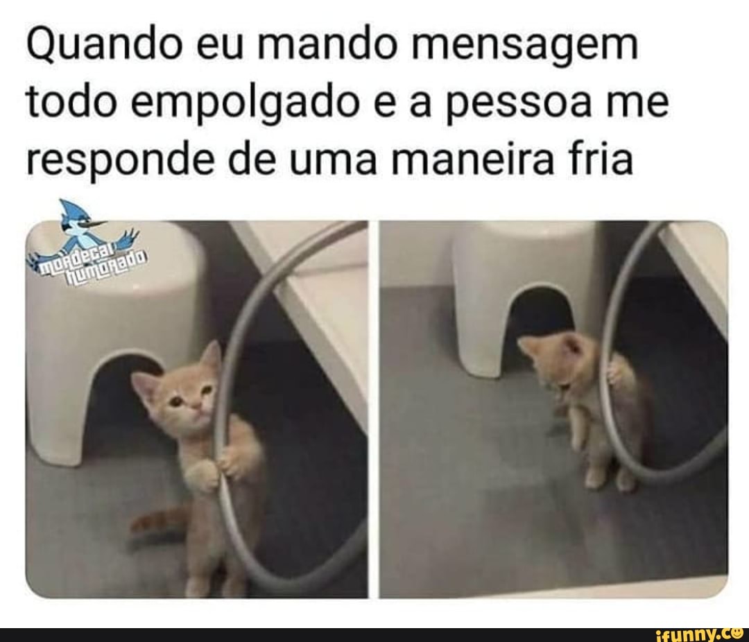 Quando eu mando mensagem
todo empolgado e a pessoa me
responde de uma maneira fria
