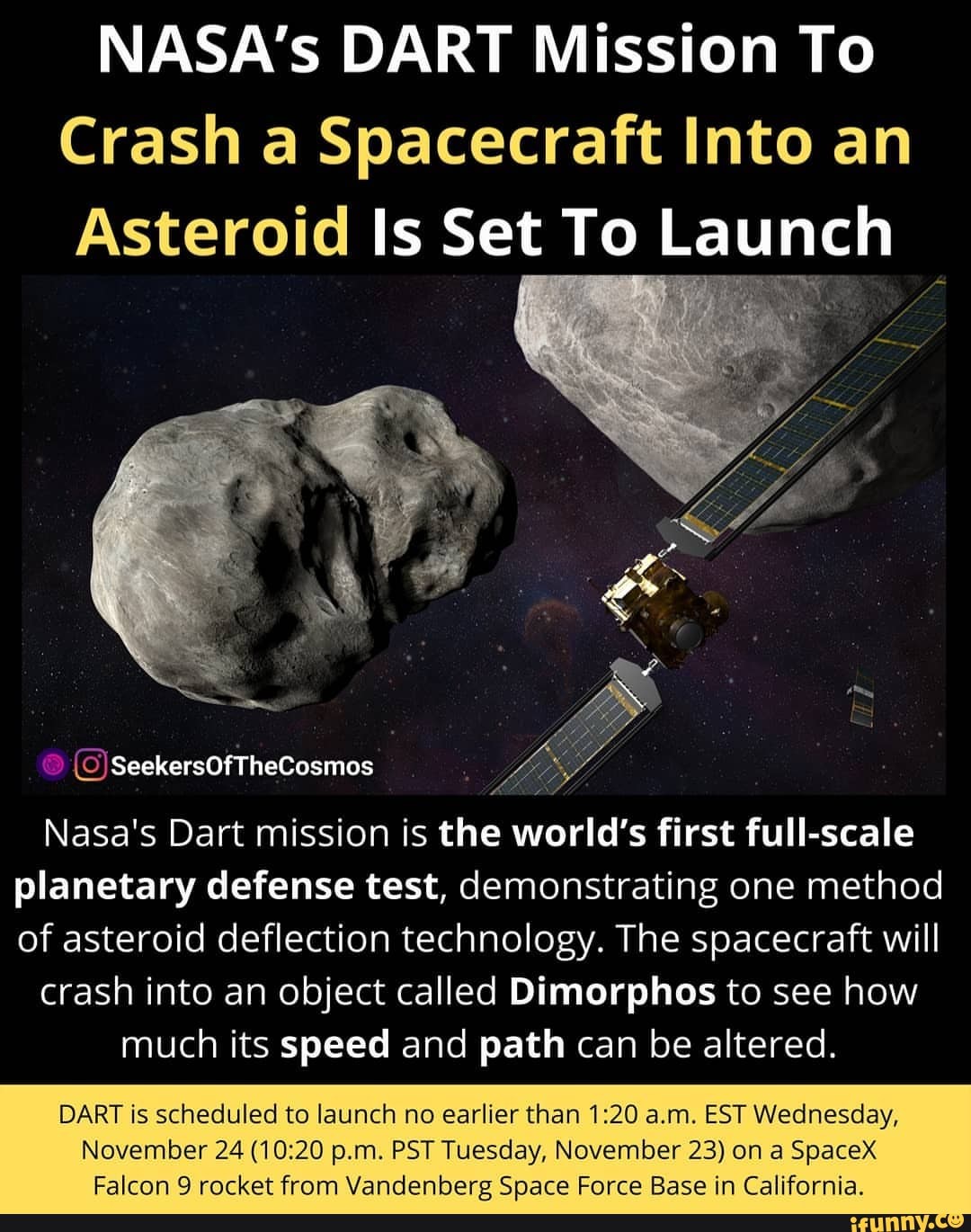 NASA's DART Mission To Crash a Spacecraft Into an Asteroid Is Set To ...