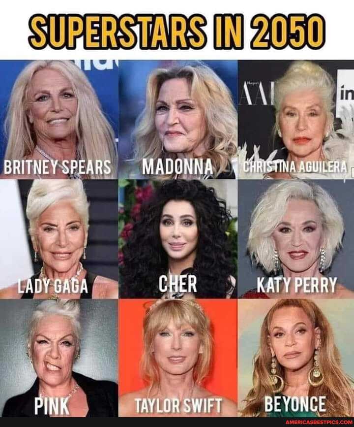 SUPERSTARS
BRITNEY SPEARS MAQONNA CHRISTINA AUUILERA.
LABY GAGA CHER KATY PERRY
or
Ome Tavl dD RE VARIP