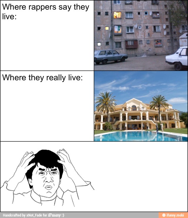 Where rappers say they
live:
Where they really live: