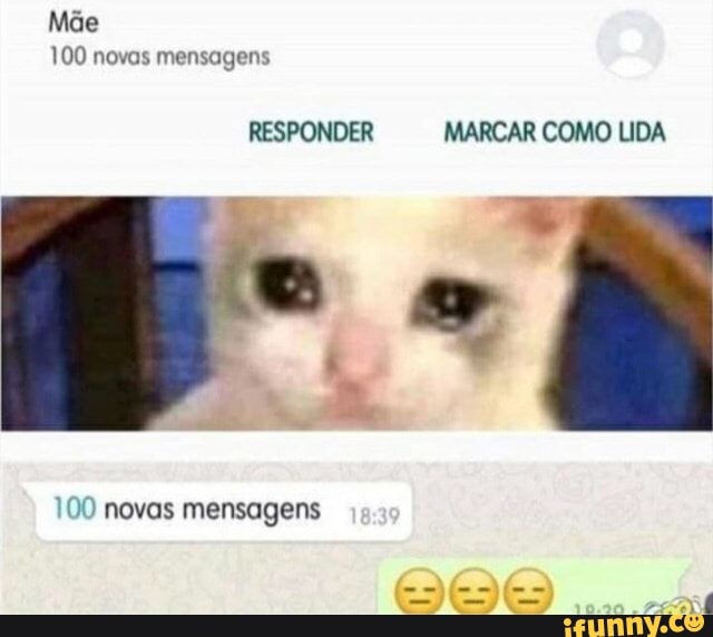 Mãe
100 novas mensagens
RESPONDER MARCAR COMO LIDA
100 novas mensagens
AS