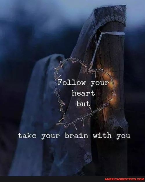 Follow
heart
take your brain with you