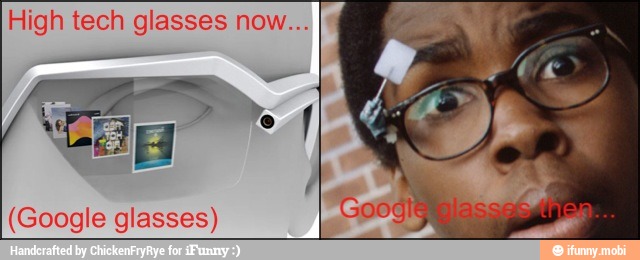 High tech glasses now...
(Google glasses)
