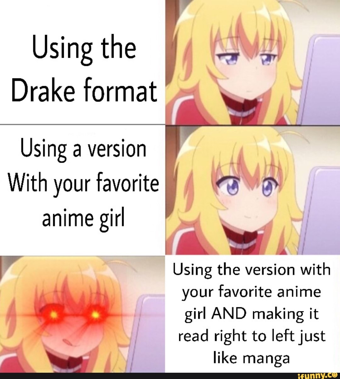 Meme Generator  Anime Girl Drake Meme  Newfa Stuff