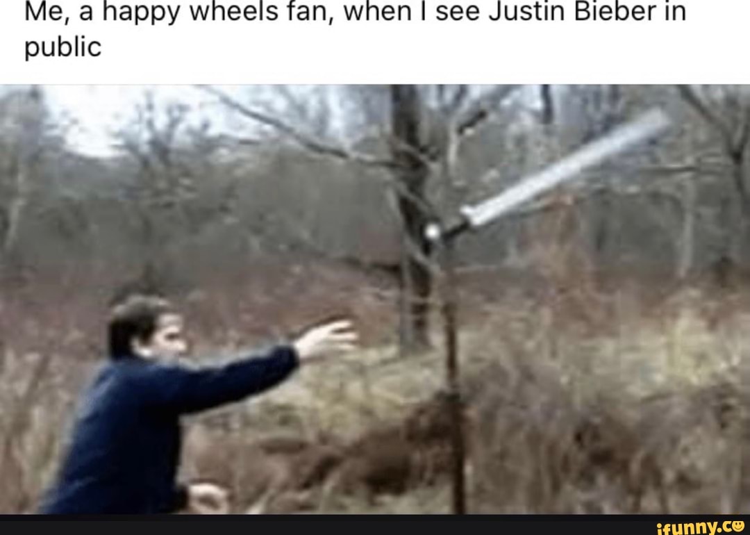 Me, a happy wheels fan, when I see Justin Bieber IN public