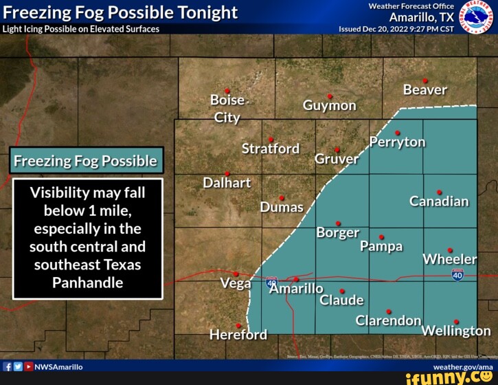 Freezing Fog Possible on Possible Tonight Light Icing Elevated Surfaces