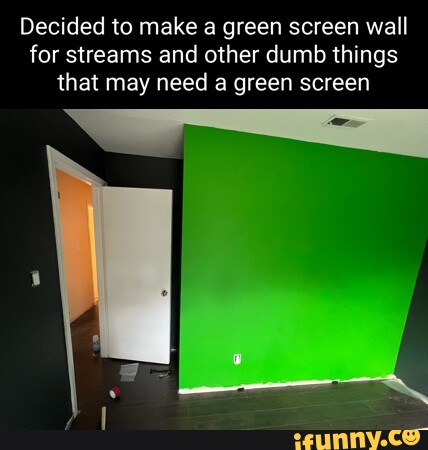 Decided to make a green screen wall for streams and other dumb things ...