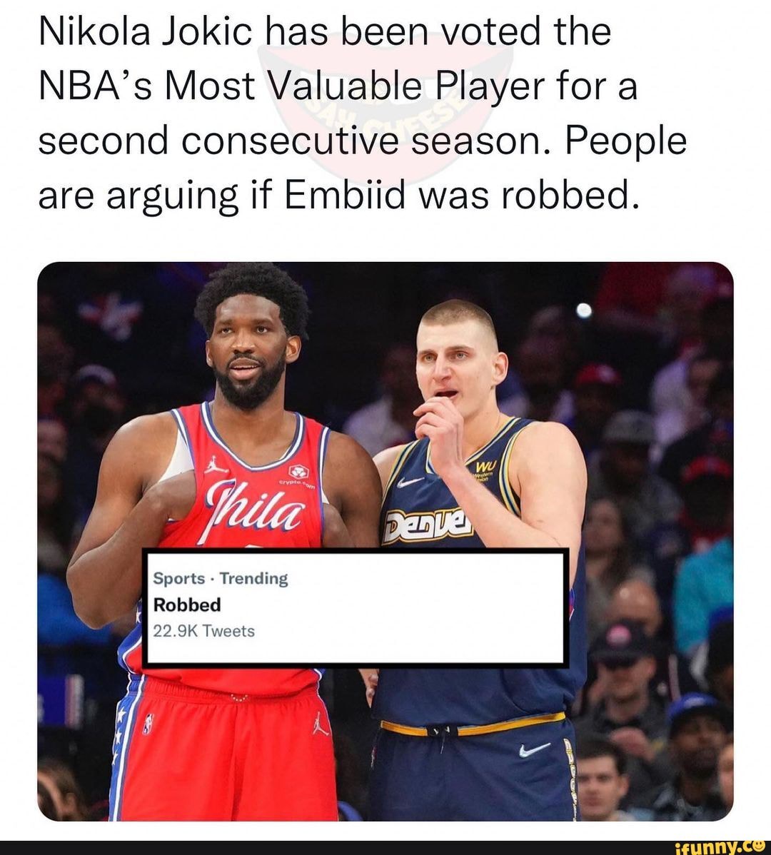 Nikola Jokic has been voted the NBA's Most Valuable Player for a second ...