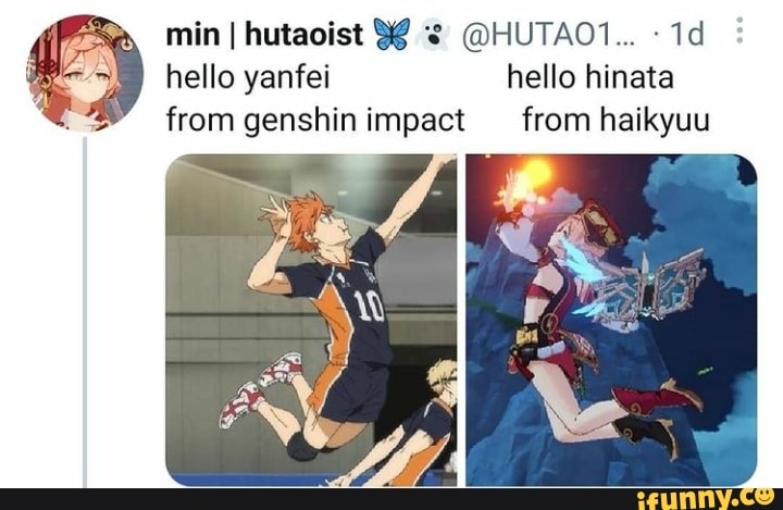 min I hutaoist @HUTAO1...
hello yanfei hello hinata from genshin impact from haikyuu