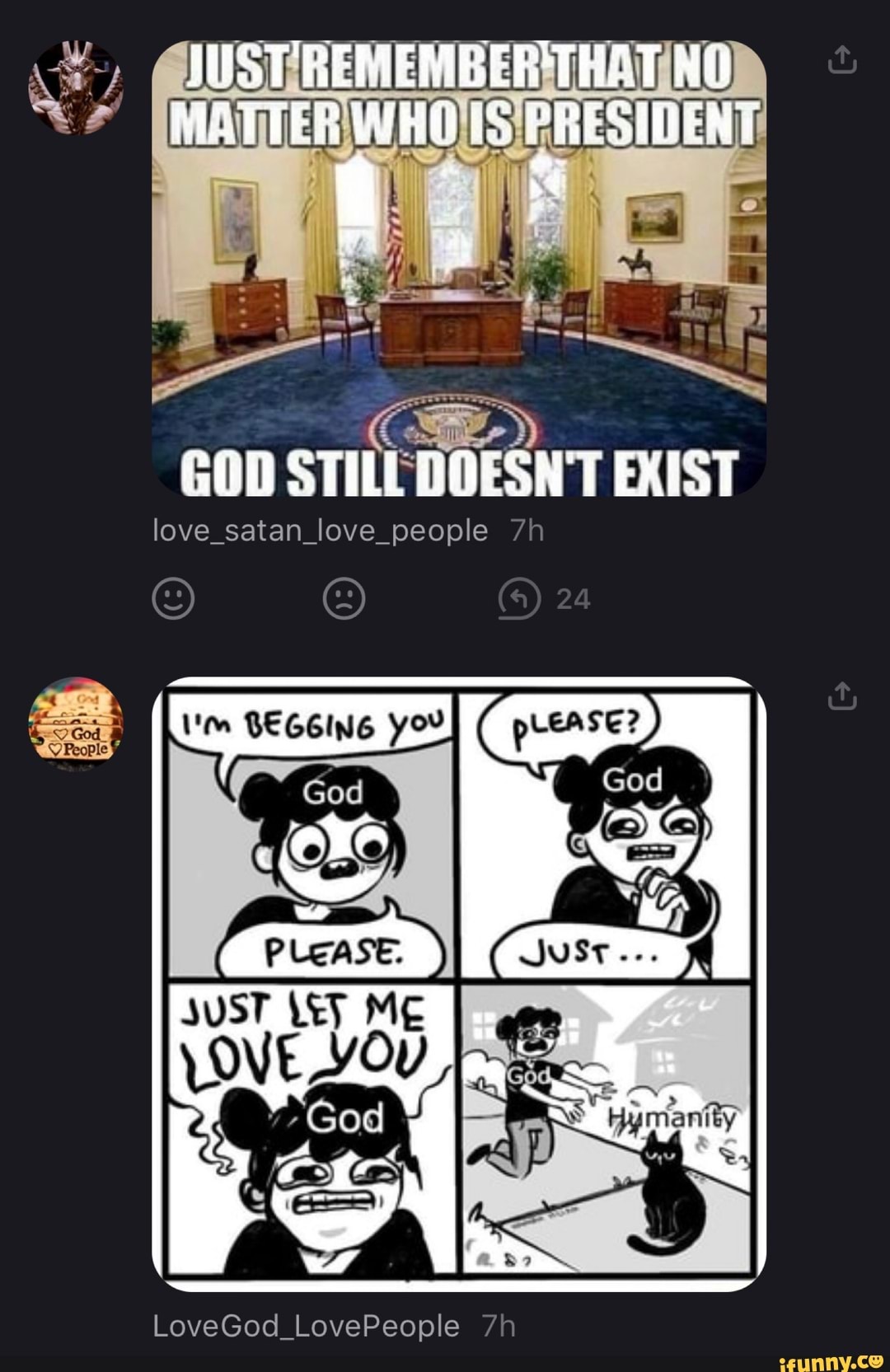 GOD STHLL
DOESNT
EXIST
love_satan_love_people