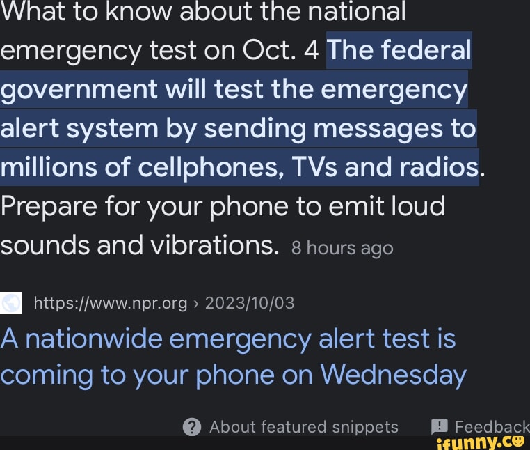 What To Know About The National Emergency Test On Oct 4 The Federal Government Will Test The