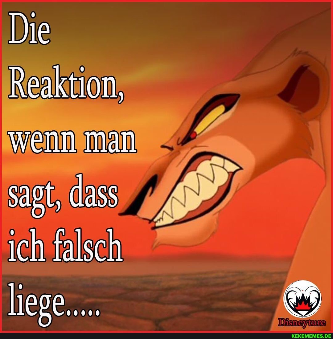 Die
Reaktion, wenn man
sagt, dass ich falsch
liege.....