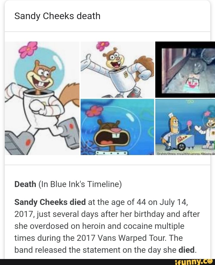 How Did Sandy Cheeks Die