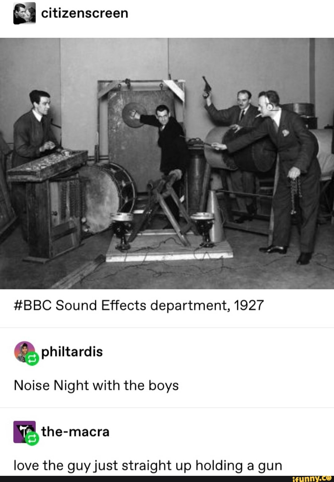 Citizenscreen #BBC Sound Effects department, 1927 Noise Night with the ...