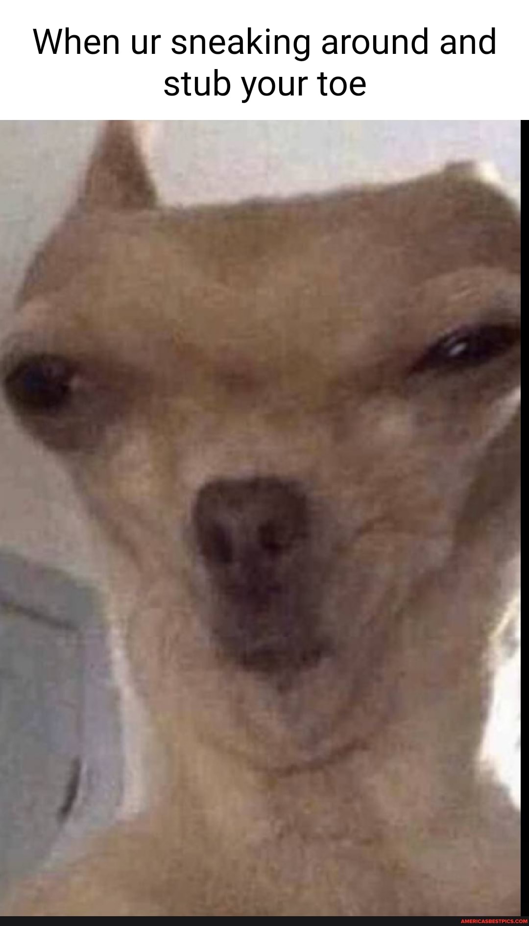 When ur sneaking around and
stub your toe