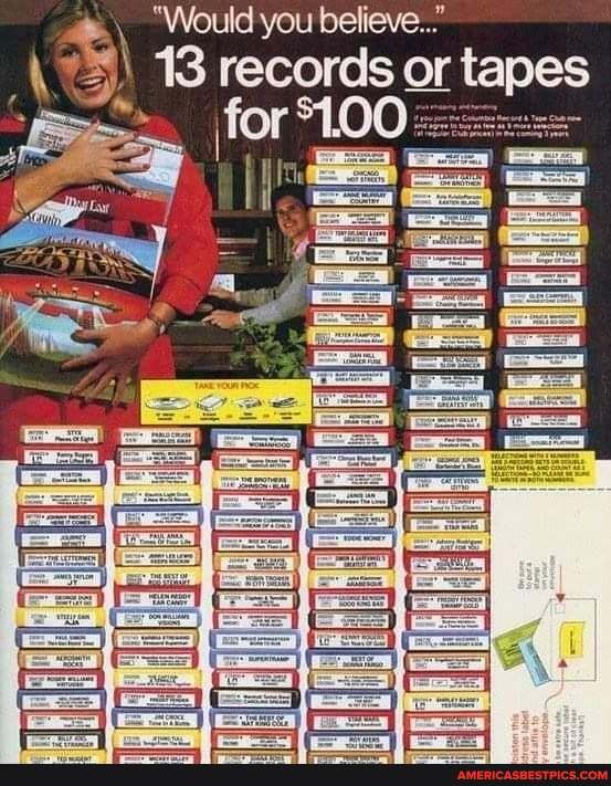 Would you believe."
18 records or tape