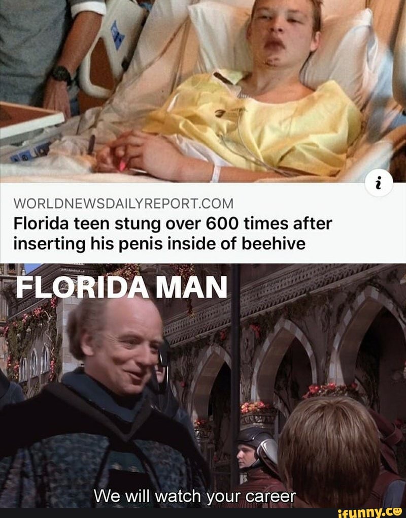 WORLDNEWSDAILY
Florida teen stung over 600 times after inserting his penis inside of beehive
\Ala vanll vasatoh \niir rrarcor
