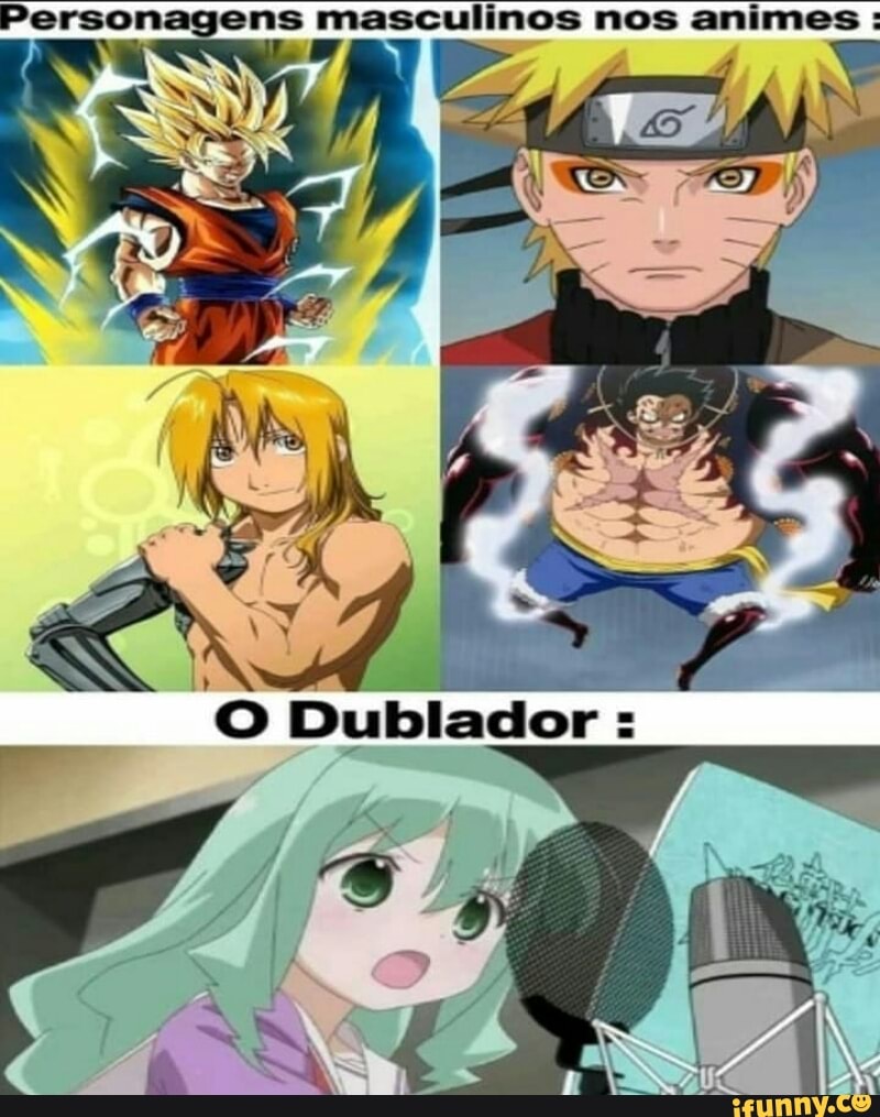 Personagens masculinos nos animes :