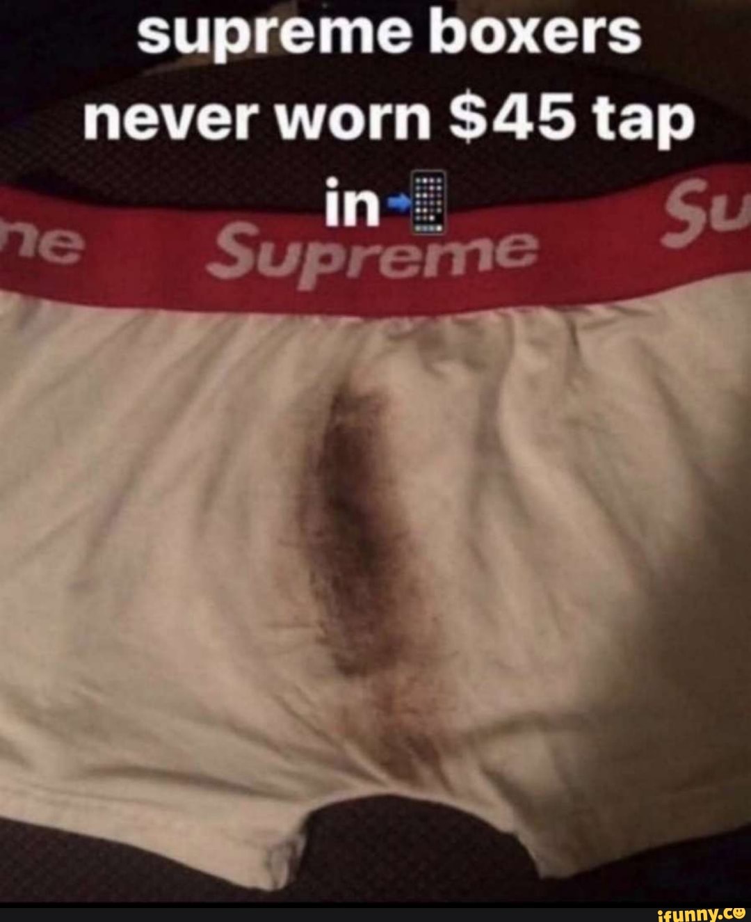 SUPREME. #memes #supreme #underwear #restroom #flex #public