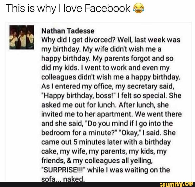 Why are you surprised. Get Divorced. Фейсбук Nathan Tolley.