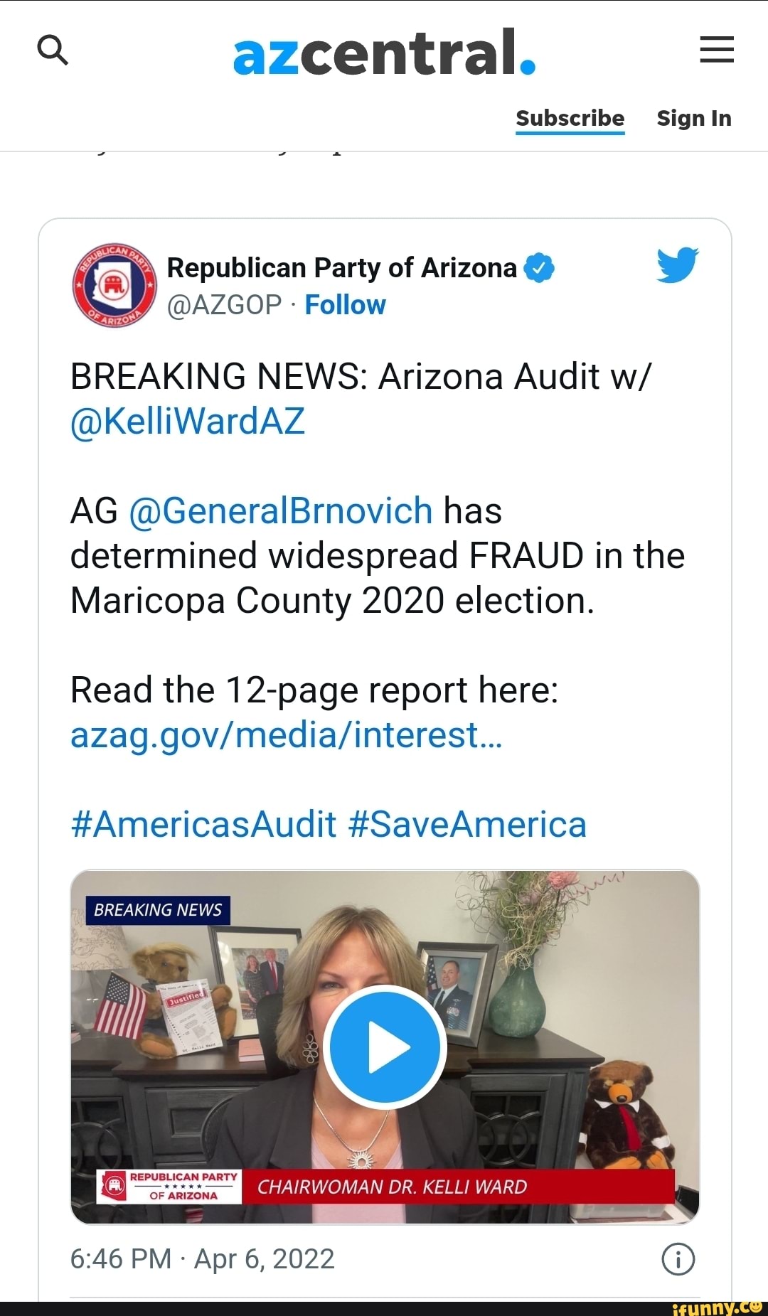 Azcentral. = Subscribe Sign In BREAKING NEWS: Arizona Audit W ...