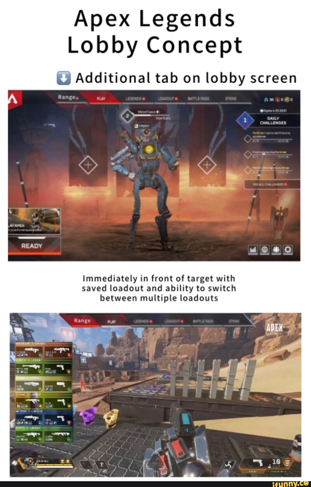 Apex Legends Lobby Concept (3 Additional tab on lobby screen