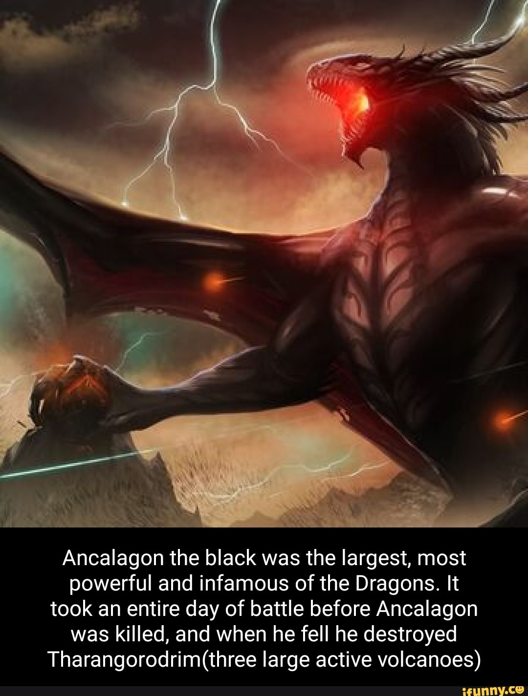 Ancalagon the black was the largest, most powerful and infamous of the ...