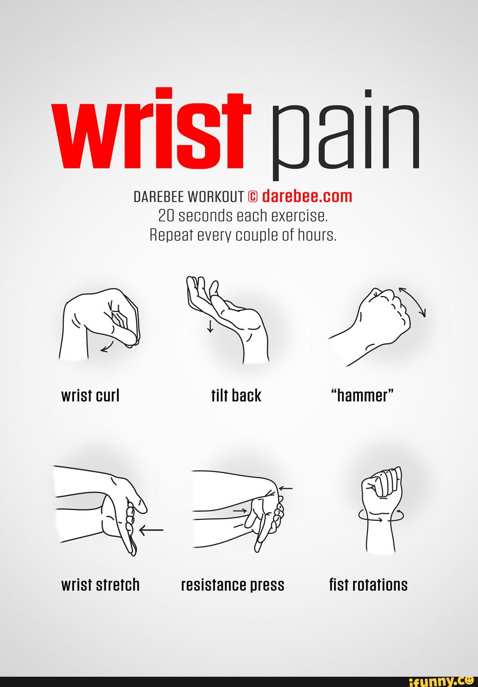 Office workout (not OC) - wrist pain DAREBEE WORKOUT 20 seconds each ...