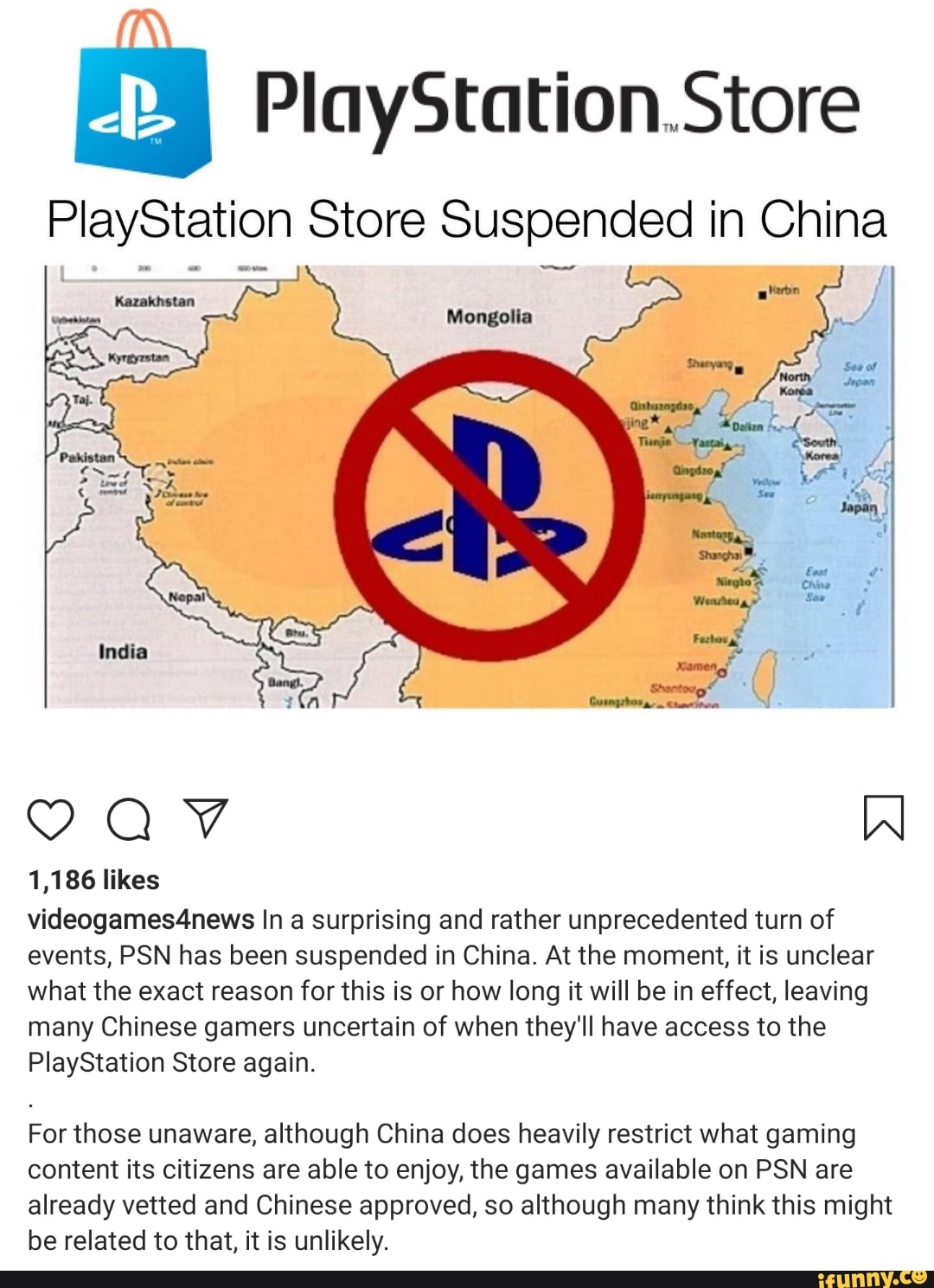 ES PlayStation.Store PlayStation Store Suspended in China 1,186 likes