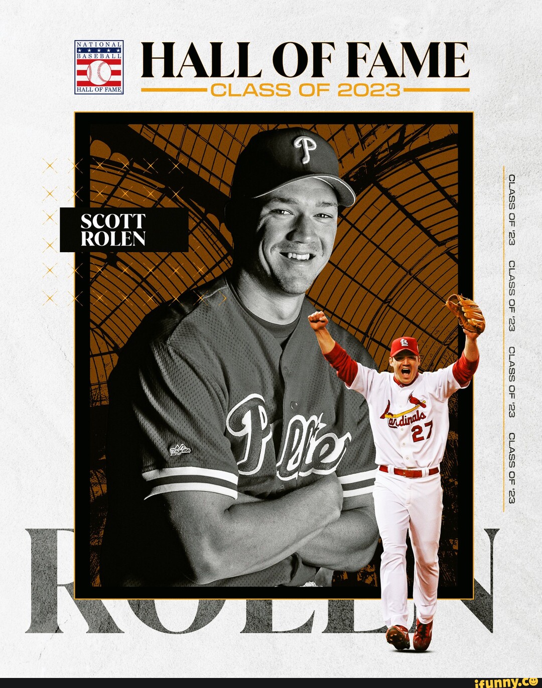 Scott Rolen Pop Fly 2023 Hall of Fame Induction 7 x 10.5 Limited Edition  Art Print