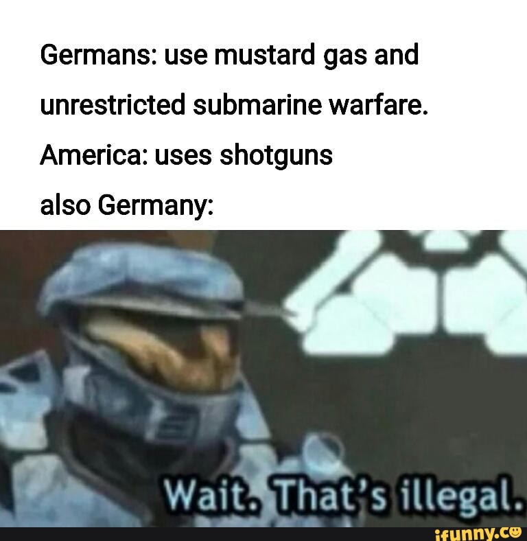 Germans use mustard gas and unrestricted submarine warfare. America