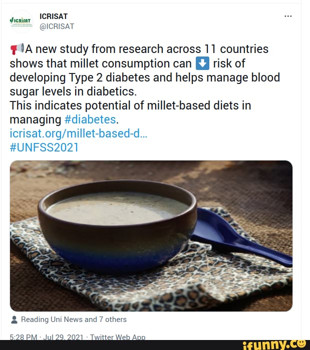 New study from research across 11 countries shows that millet consumption can risk of developing