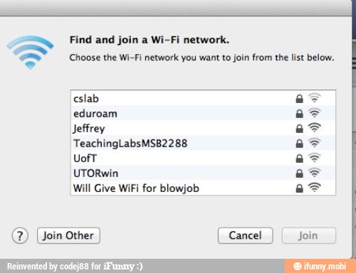 Find and join a Wi-Fi network.
Choose the Wi-Fi network you want to join from the list below.
eduroam
Jeffrey
UTORwin