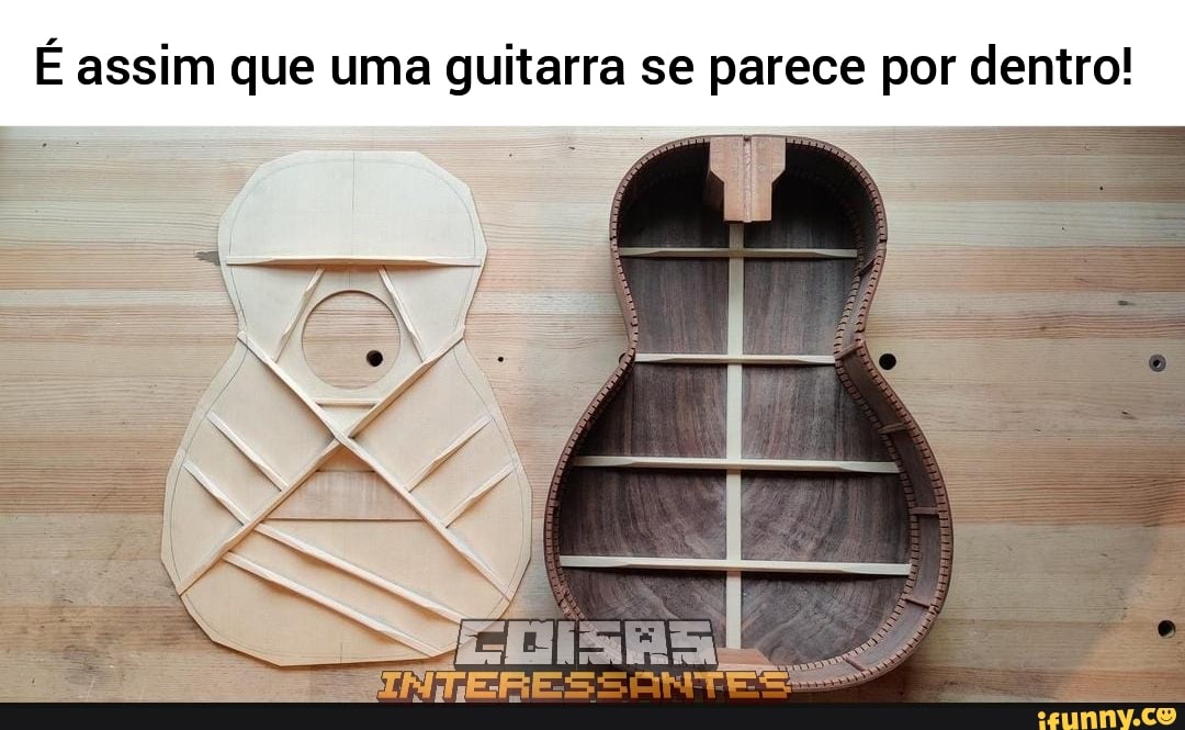 É assim que uma guitarra se parece por dentro!