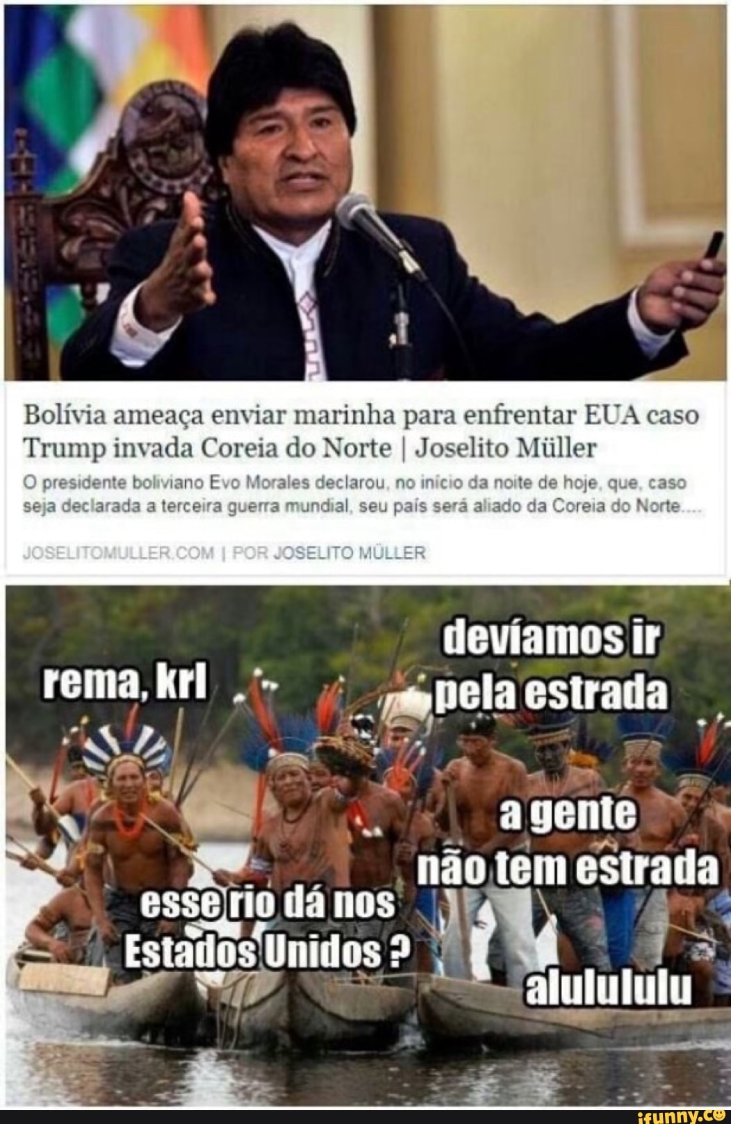 Bolívia ameaça enviar marinha para enfrentar EUA caso
Trump invada Coreia do Norte I Joselito Miiller