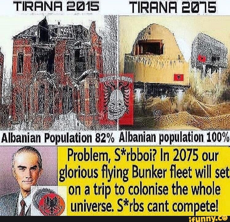 TIRANR TIRANA tion 82 Albanian population 100 I Problem, S*rbboi? In