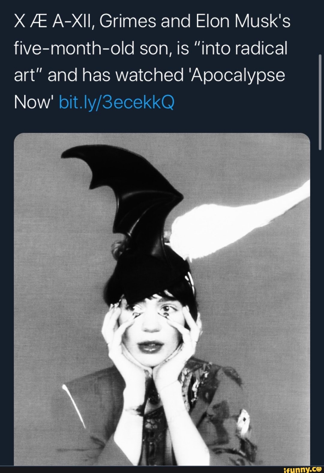 Xx Ae A Xil Grimes And Elon Musk S Five Month Old Son Is Into Radical Art And Has Watched Apocalypse Now Ifunny