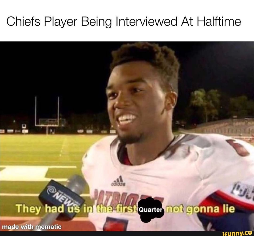 Chiefs Player Being Interviewed At Halftime