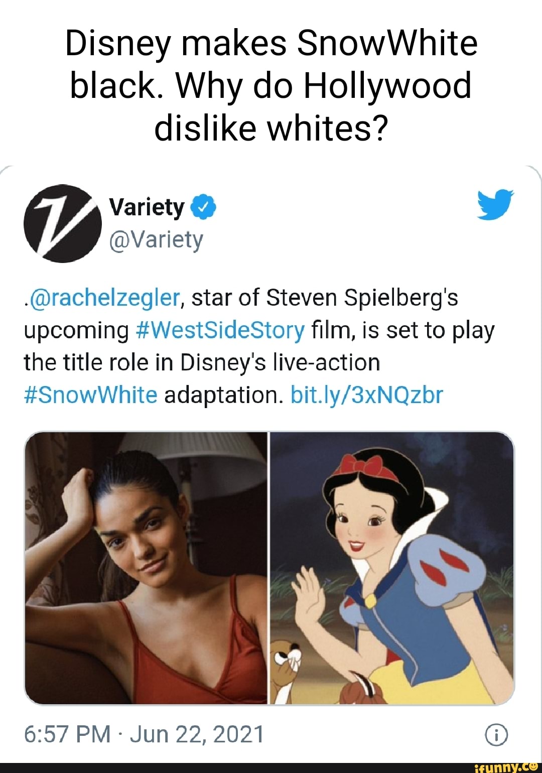 Disney Makes SnowWhite Black. Why Do Hollywood Dislike Whites? Variety ...