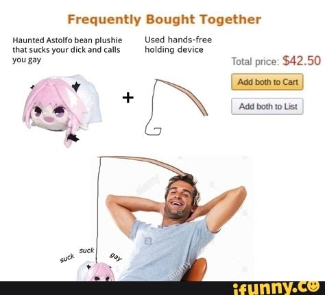 Frequently Bought Together
Haunted Astolfo bean plushie _Used hands-free that sucks your dick and calls holding device
you gay Total price: $42.50
~ (sastonca)
+ Add both to I