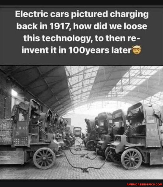 Electric cars pictured charging back in 1917, how did we loose this
