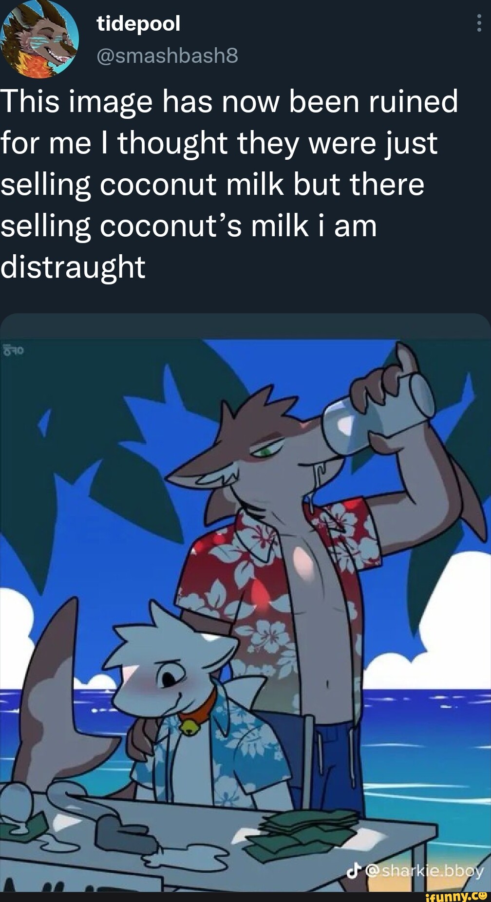 Tidepool @smashbash8 This image has now been ruined for me I thought they  were just selling coconut milk but there selling coconut's milk am  distraught I of tare, - iFunny Brazil