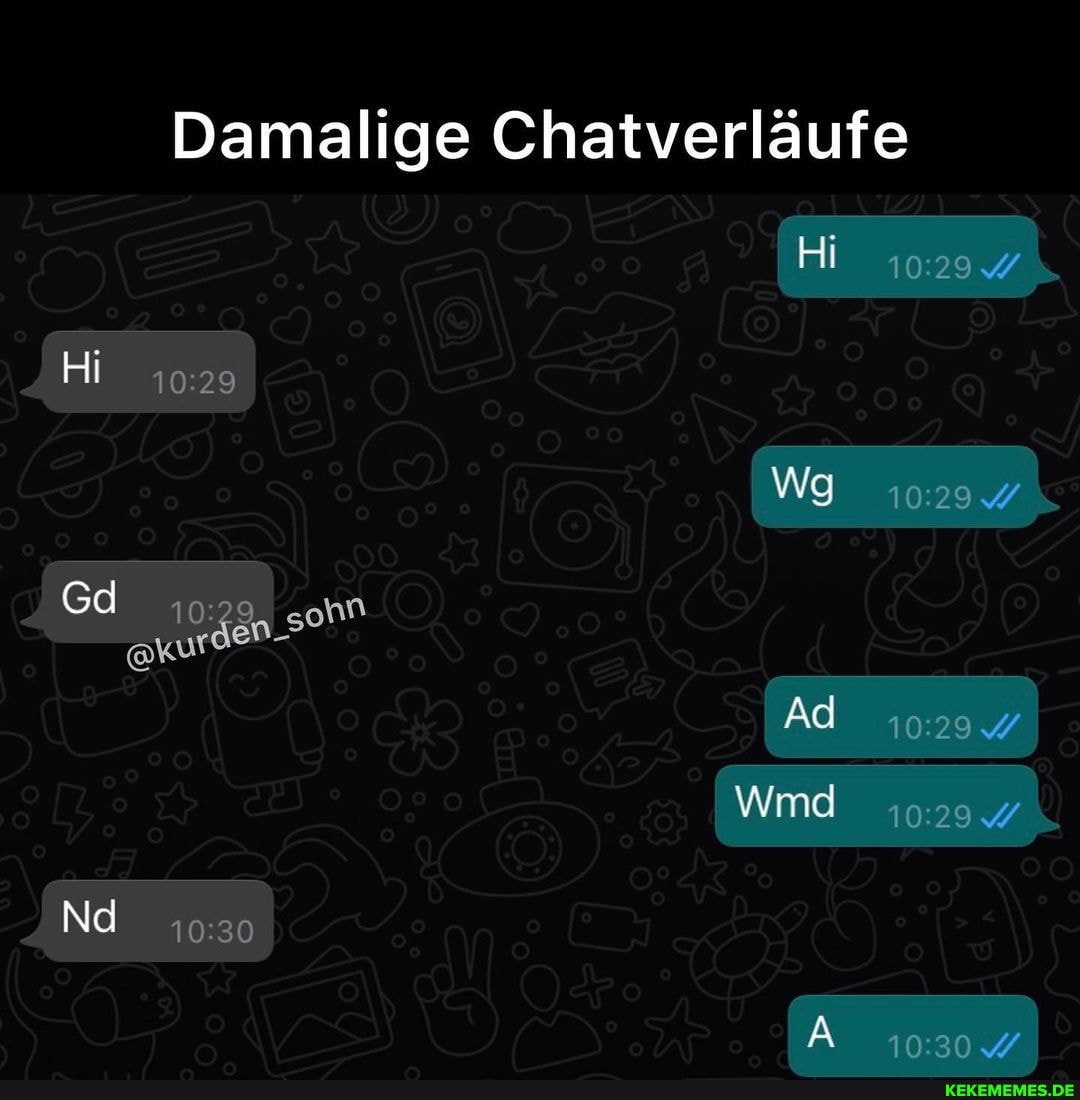 Damalige Chatverlaufe
Hi
Hi
Gd
Ad
Nd
Wmd