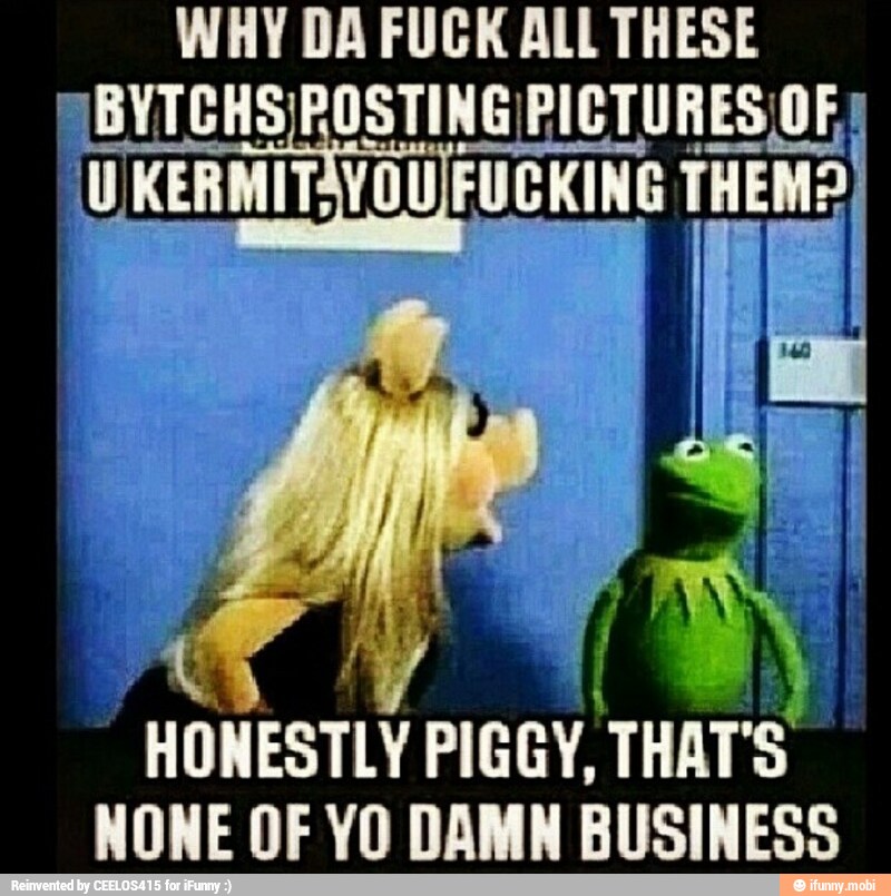 WHY DA FUCK ALL THESE
sBYTCHS)ROSTING PICTURES OF.
JU KERMITÁVOU FUCKING
THEM?
"HONESTLY PIGGY, THAT'S
HONE OF YO DAMN BUSINESS