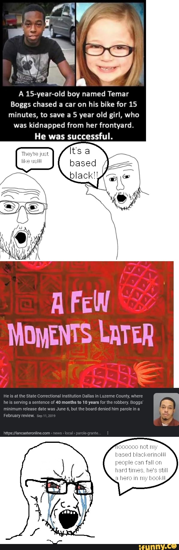 A 15yearold boy named Temar Boggs chased a car on his bike for 15